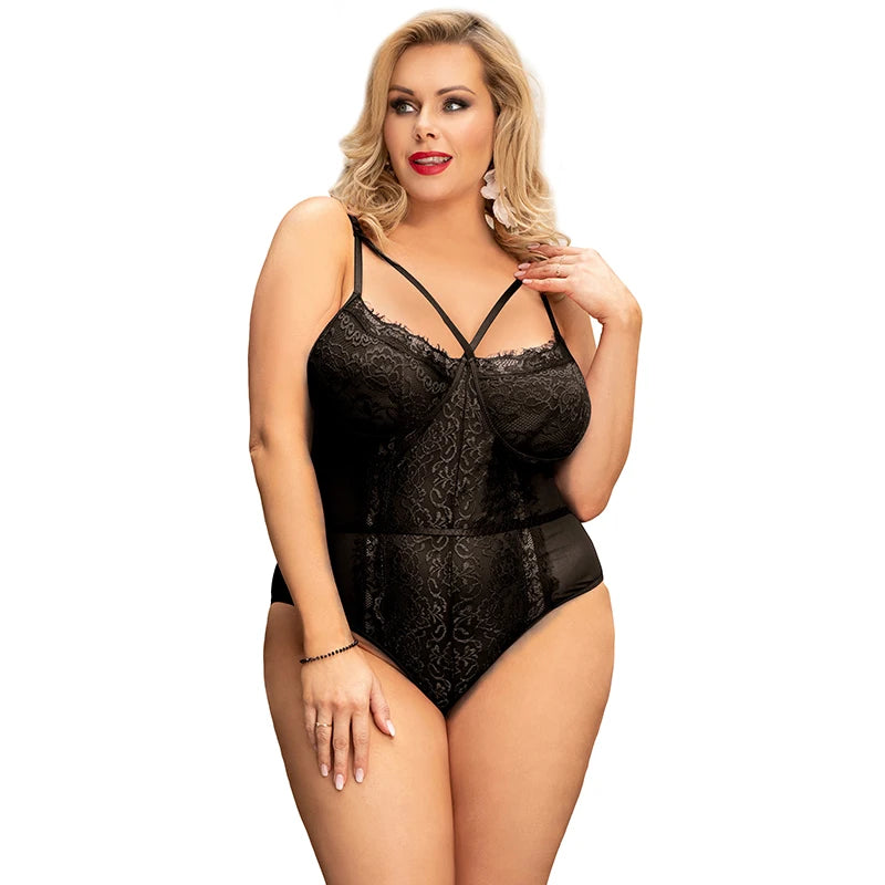 Women's Floral Lace Bandage Bodysuit
