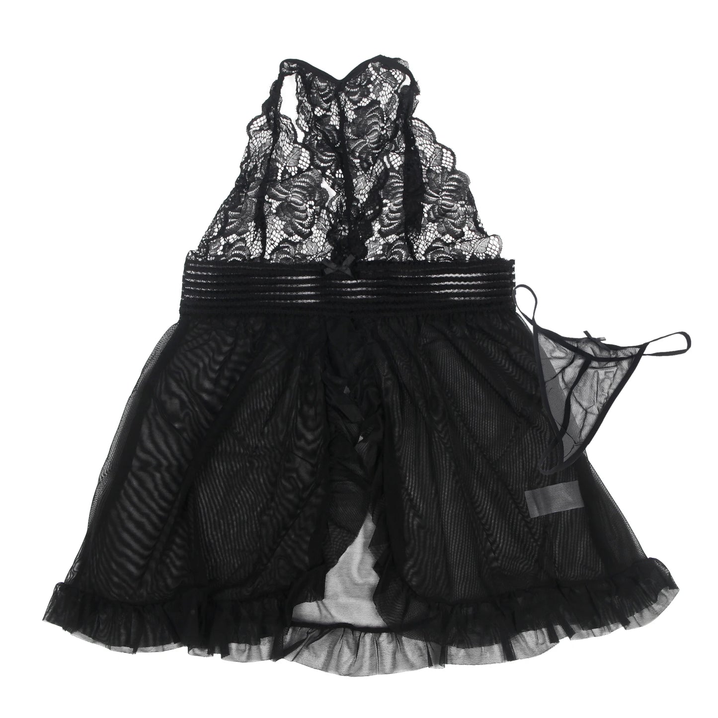 Women's Plus Size Sheer Halter Babydoll