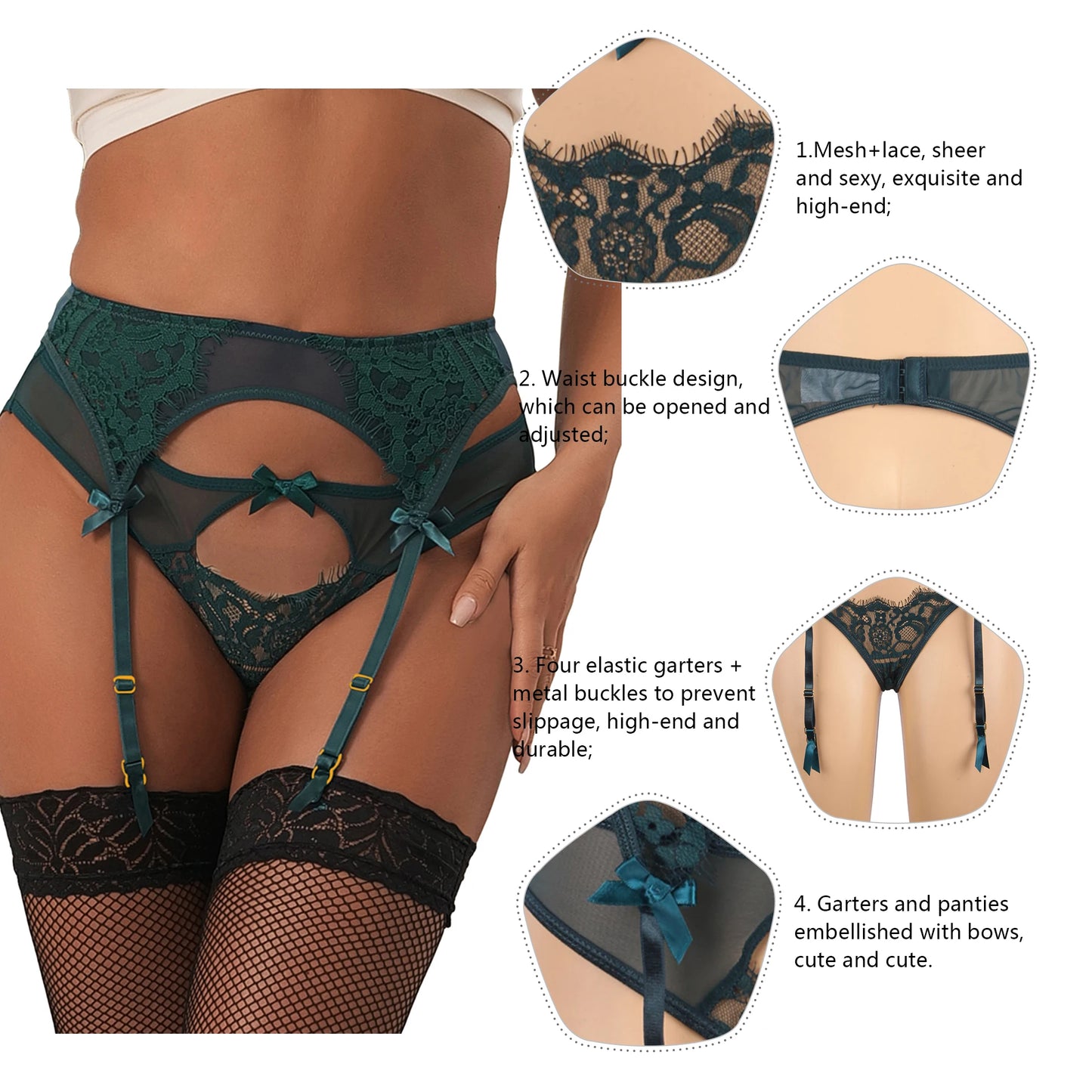 Plus-Size Women's Garter Belt with Suspenders
