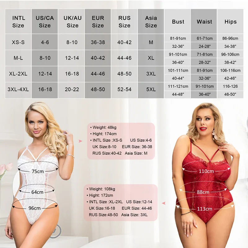 Women's Floral Lace Bandage Bodysuit