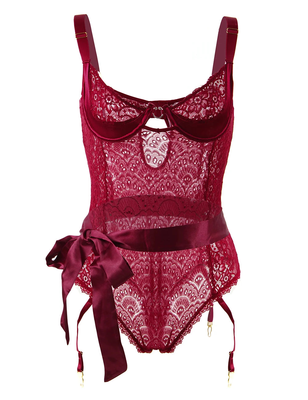 Plus-Size Women's Bodysuit With Suspenders
