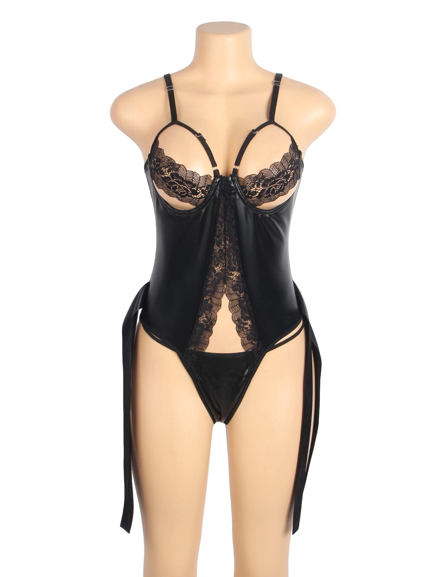 Women's Curvy One-Piece Teddy with Handcuffs