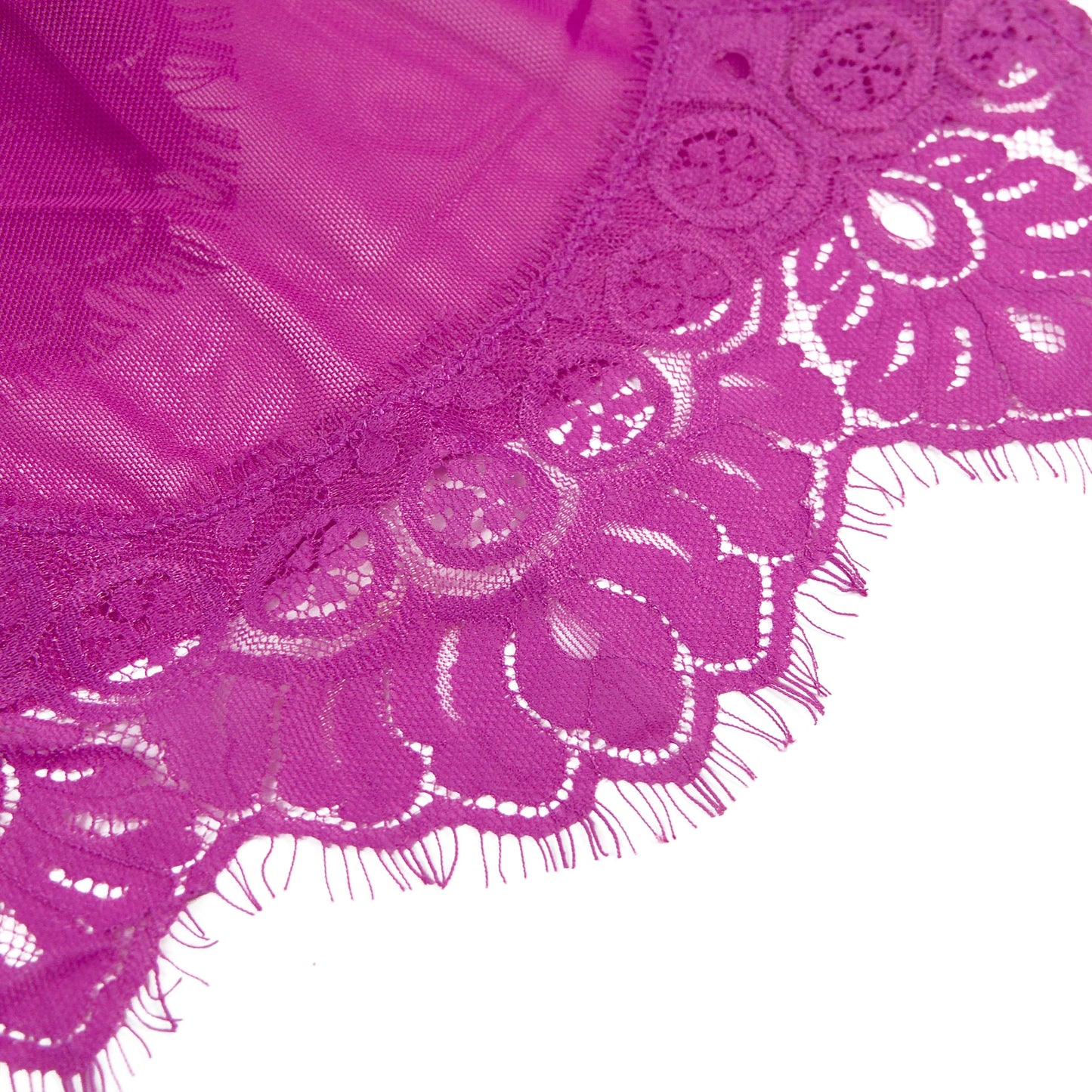 Women's Sheer Lace Robe with Satin Ribbon