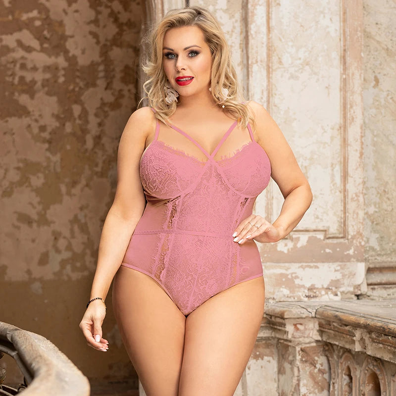 Women's Floral Lace Bandage Bodysuit