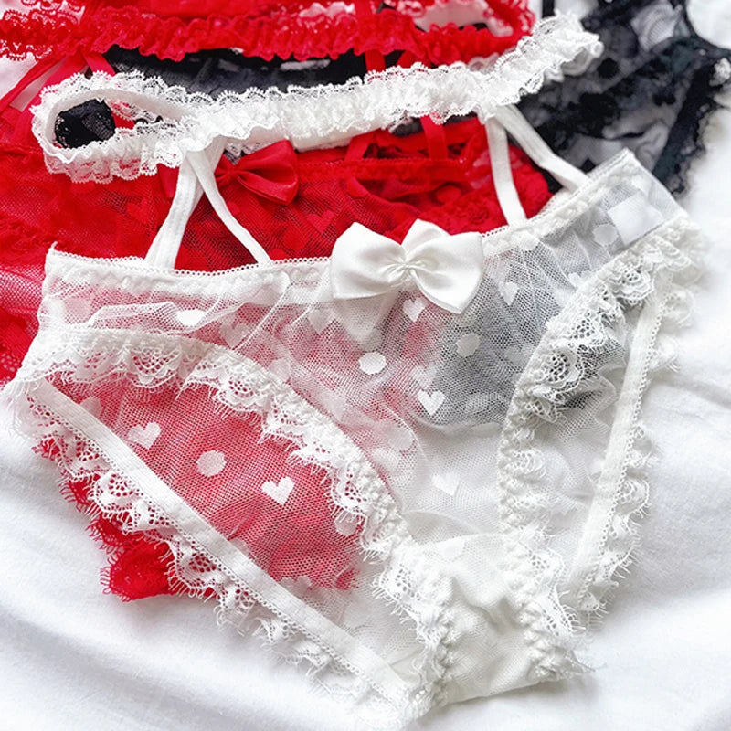 High Waist Lace Mesh Panties