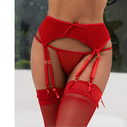 Plus Size Mesh Garter Belt W/ G-String