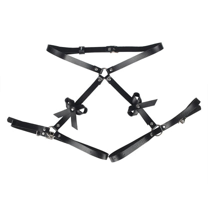 Women's Leather Harness with Thigh Garters