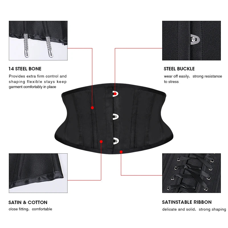 Under Bust Lace Up Waist Trainer Corset