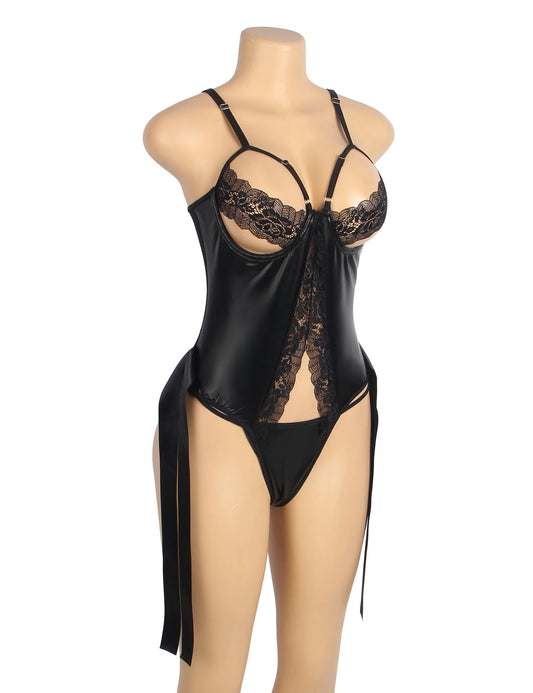 Women's Curvy One-Piece Teddy with Handcuffs