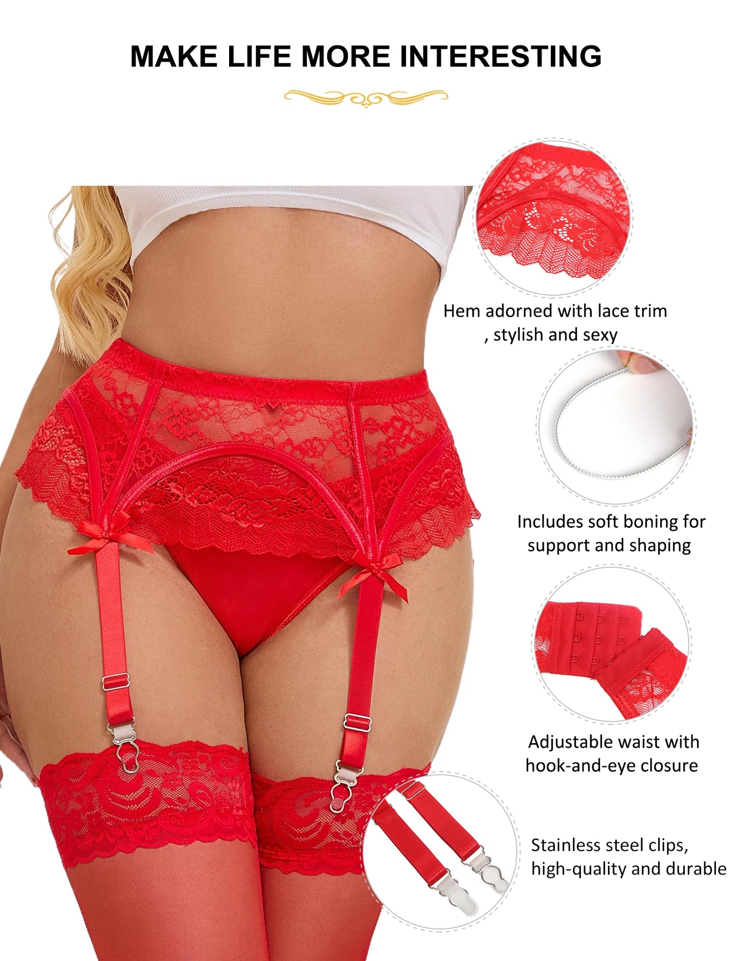 Plus Size Lace Panties And Garter Belt