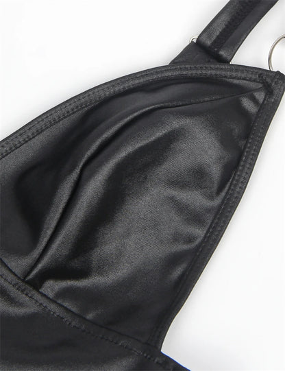 Plus Size Women's Leather Mini Dress With Arm Restraints