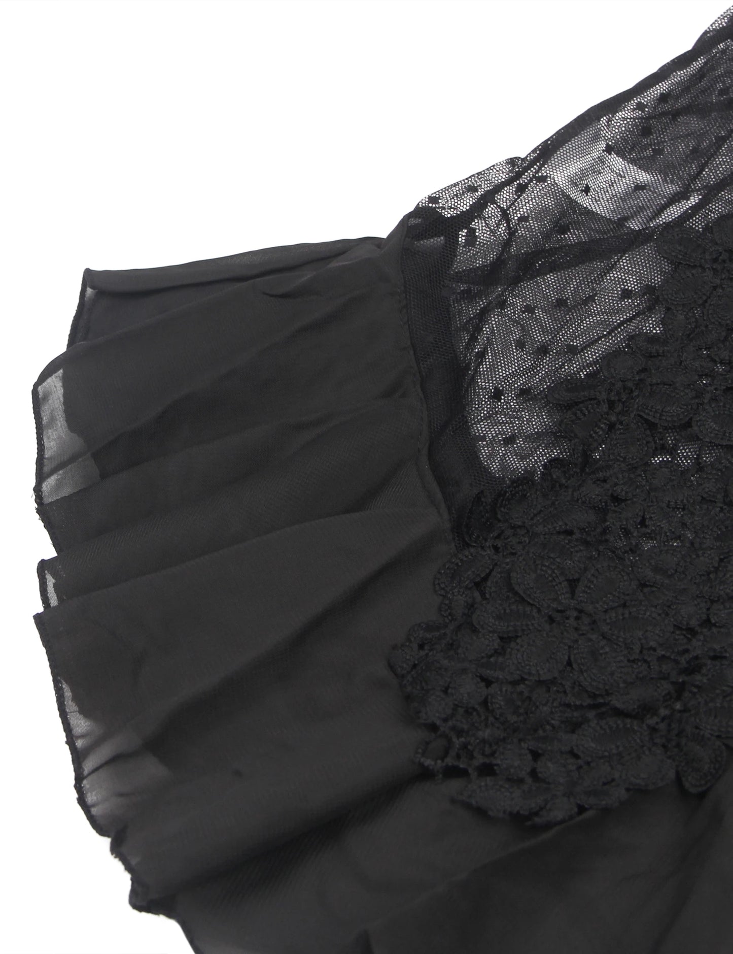 Women's Black Ruffled Bodysuit