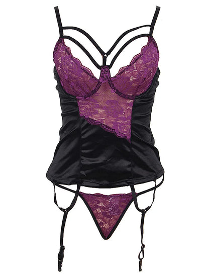 Plus Size Mini Bustier Lingerie Set With Mask