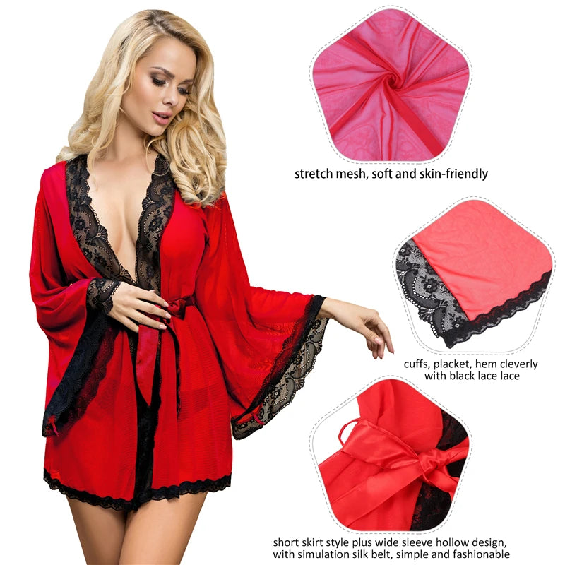 Plus Size Lace Robe