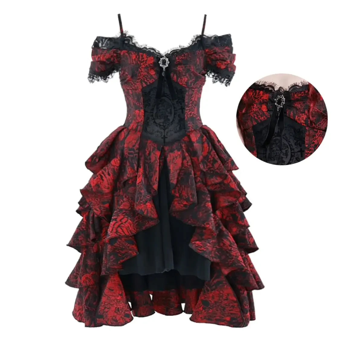 Gothic Red Ball Gown Cosplay Dress