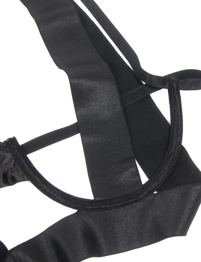 Women's Black Ribbon Bodysuit