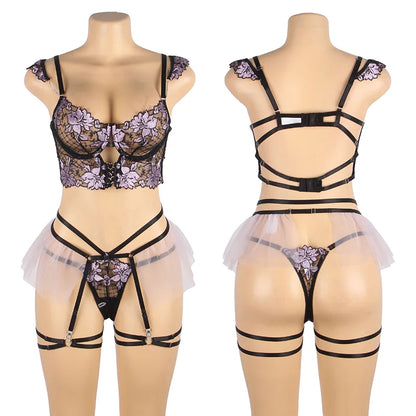 Plus Size Ultra-thin Lingerie Set