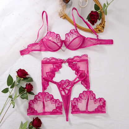 Seductive Lingerie Rose Color Set