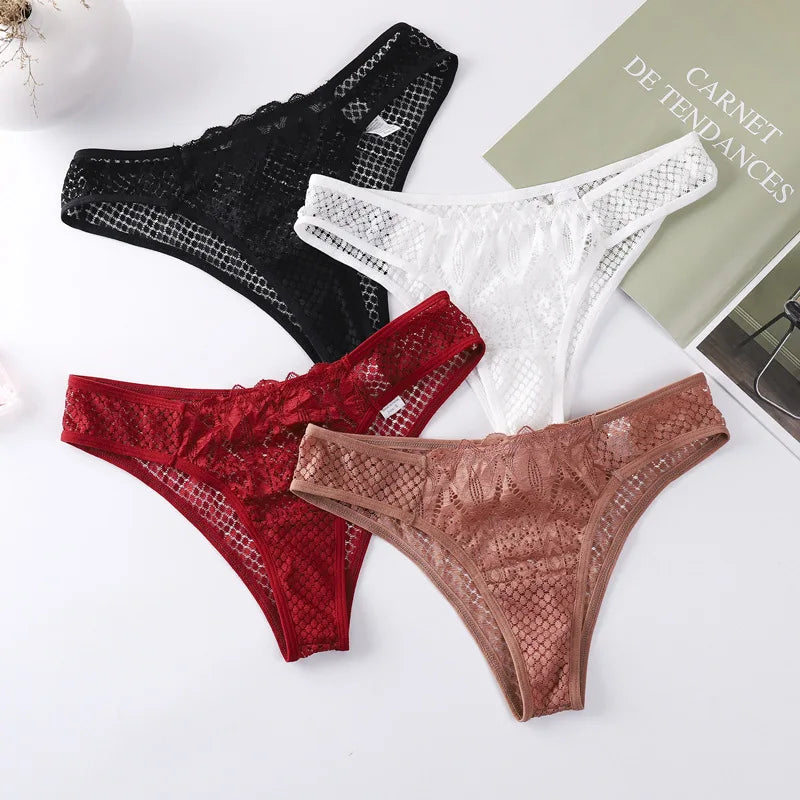 Women's Lace Mesh Low-Waist Panties