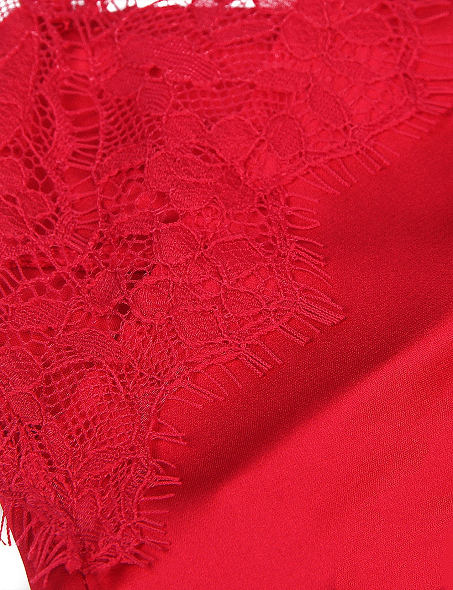 Elegant Women's Red Floral Baby Doll Lingerie with Embroidery and Matching Panties