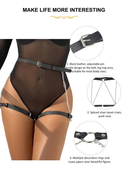 Elegant Belt Harness: Waist, Leg, and Thigh Garters for Women