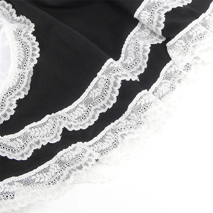 Women's Plus-Size Maid Costume: PU Leather Leotard with Suspenders