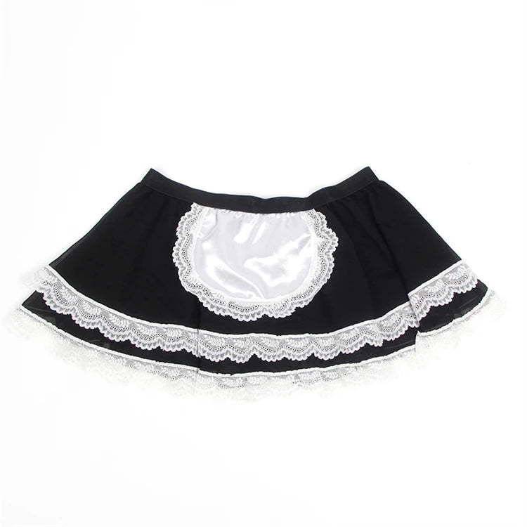 Women's Plus-Size Maid Costume: PU Leather Leotard with Suspenders