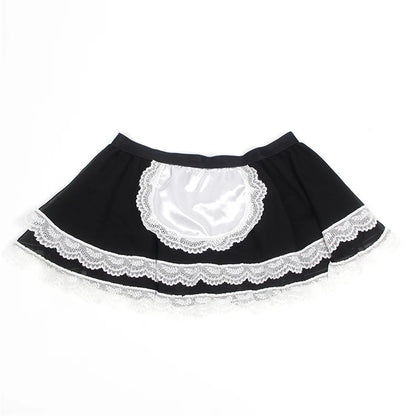 Women's Plus-Size Maid Costume: PU Leather Leotard with Suspenders