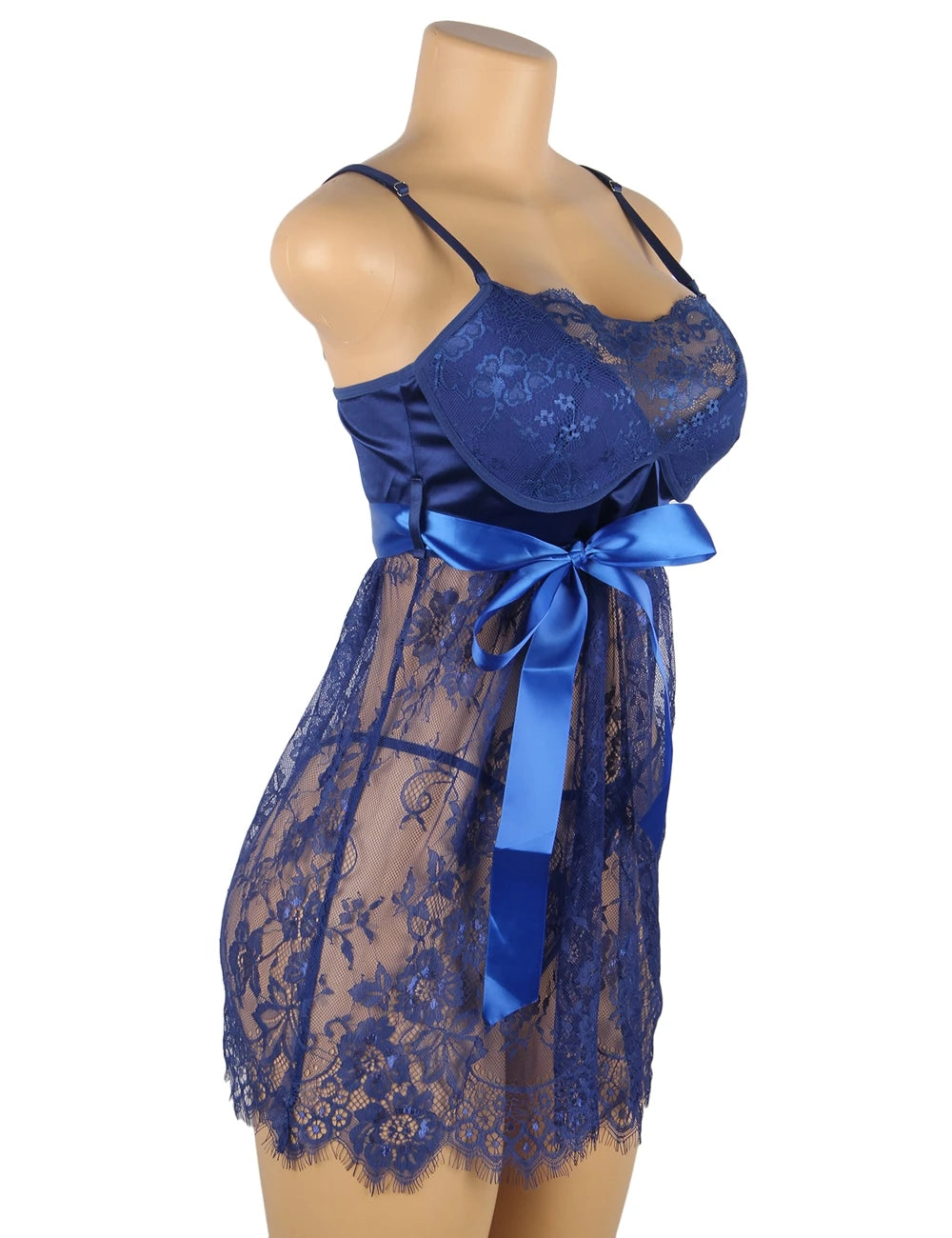 Stunning Women's Mesh Baby Doll with Ribbon Sash