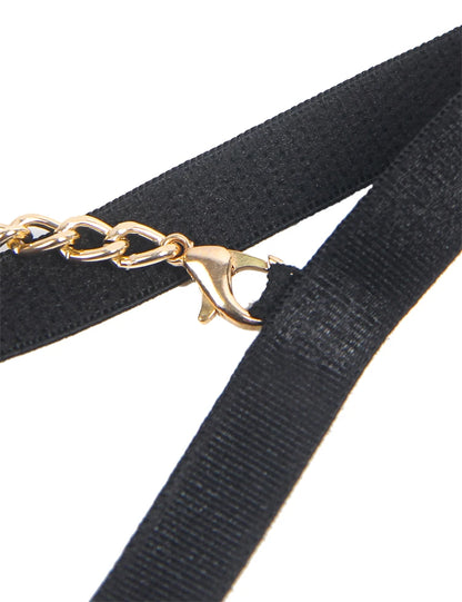 Women’s Mini Leather And Lace Baby Doll with Chains