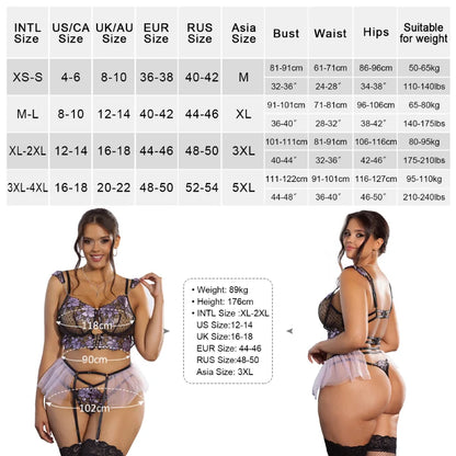 Plus Size Ultra-thin Lingerie Set