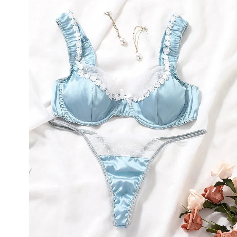 Luxury Satin Bra Set