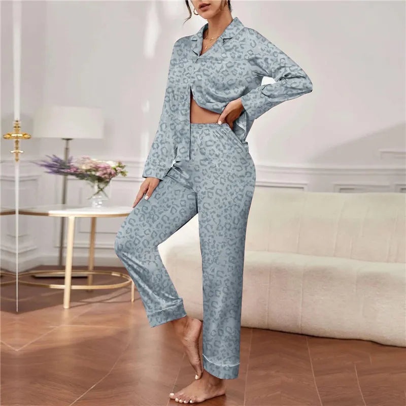 Silk Pajamas Long Sleeve Two-piece Set