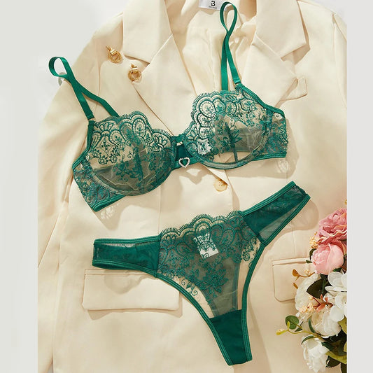 Romantic Lace Push Up Bra and Panty Set