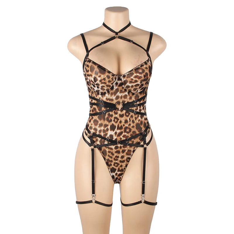 Leopard Print One-Piece Bodysuit