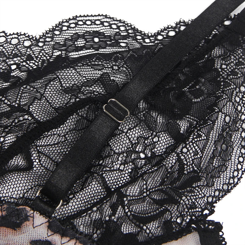 Women's Plus-Size Lace Trim Bodysuit with Leopard Print