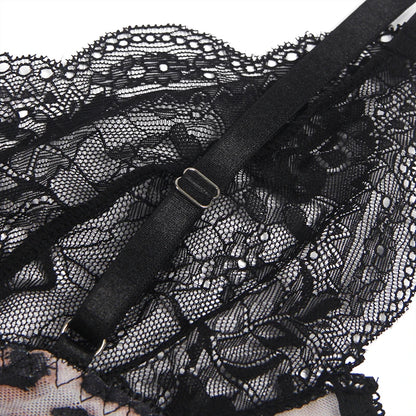 Women's Plus-Size Lace Trim Bodysuit with Leopard Print