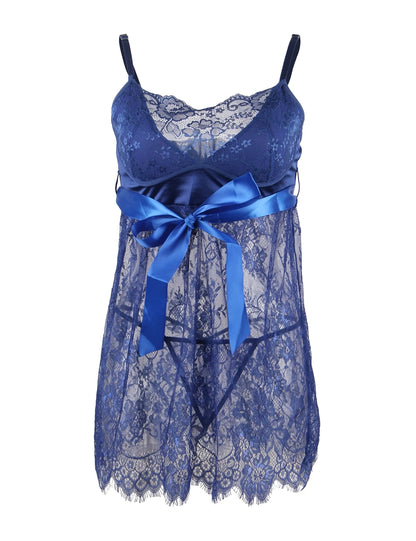 Stunning Women's Mesh Baby Doll with Ribbon Sash