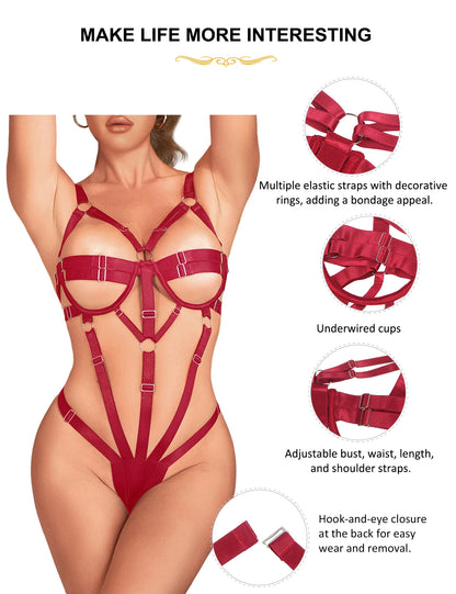 Women's One-Piece Strappy Bodysuit