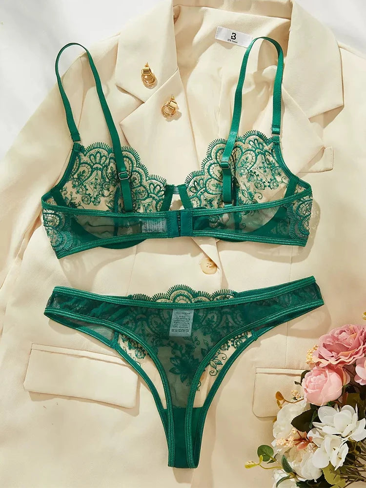 Romantic Lace Push Up Bra and Panty Set