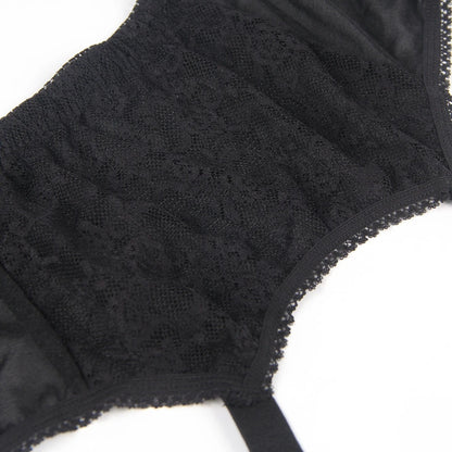 Women's Plus-Size Lace Garter Belt with High Elastic Suspenders