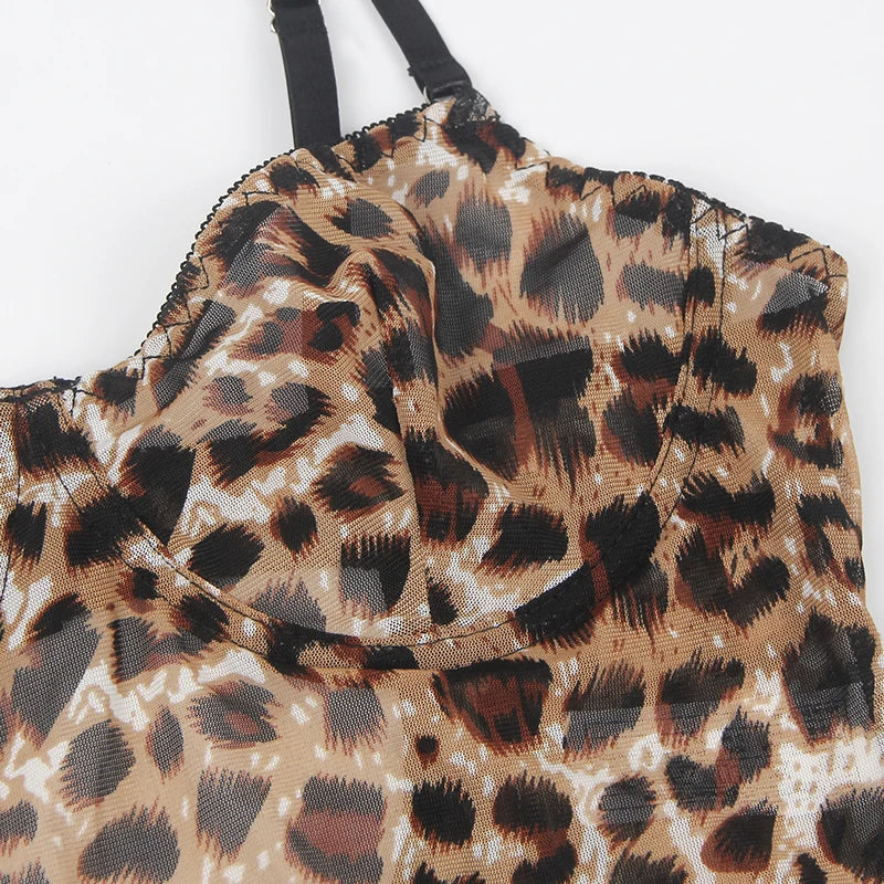 Leopard Print One-Piece Bodysuit