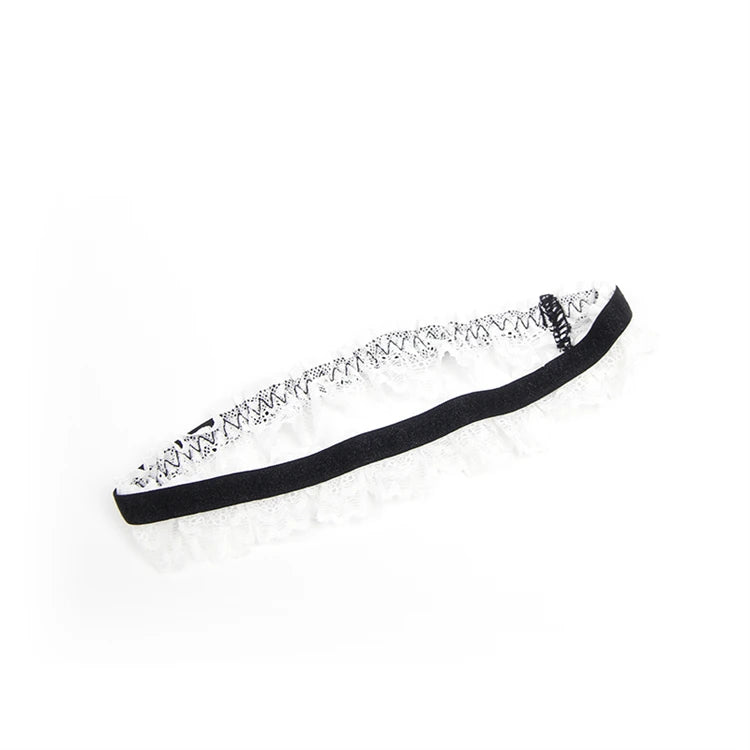 Women's Plus-Size Maid Costume: PU Leather Leotard with Suspenders