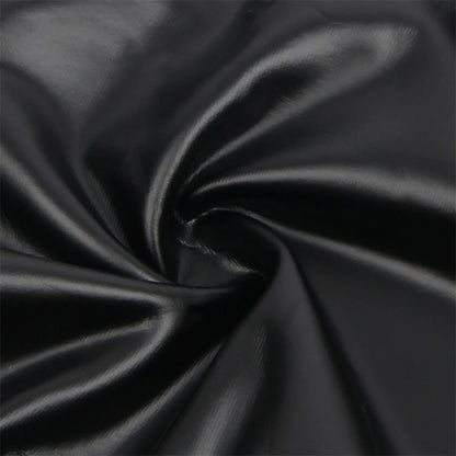 Women's Plus-Size Maid Costume: PU Leather Leotard with Suspenders