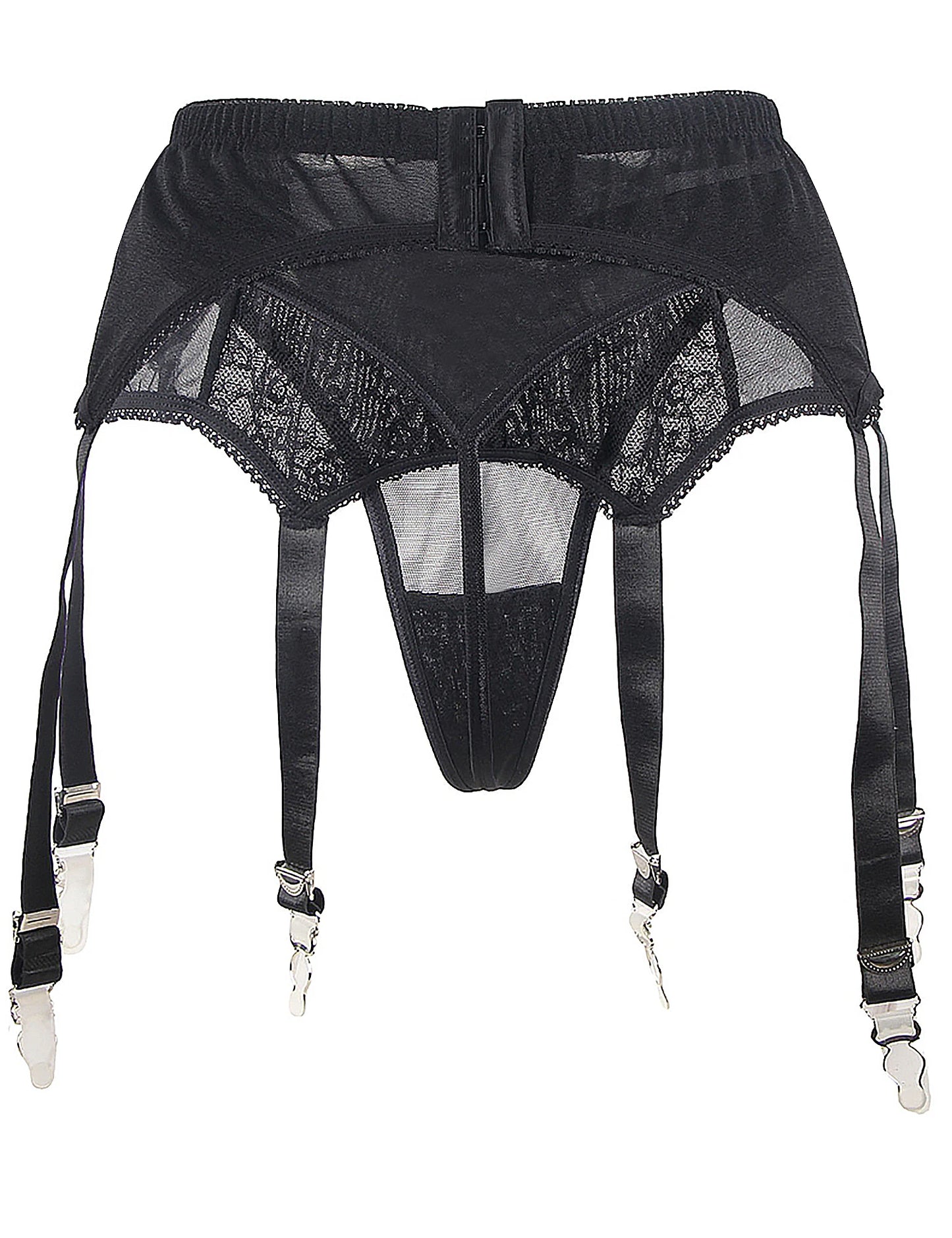 Women's Plus-Size Lace Garter Belt with High Elastic Suspenders